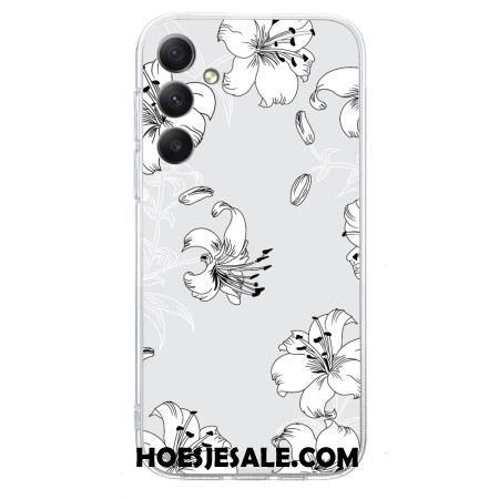 Cover Hoesje Samsung Galaxy A17 4g / 5g Telefoonhoesje Witte Bloemen
