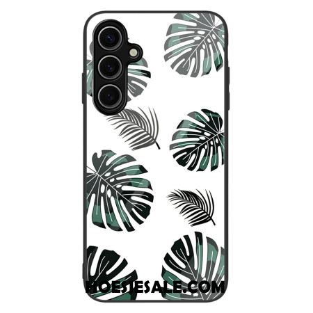 Cover Hoesje Samsung Galaxy S25 5g Telefoonhoesje Bladpatroon Gehard Glas