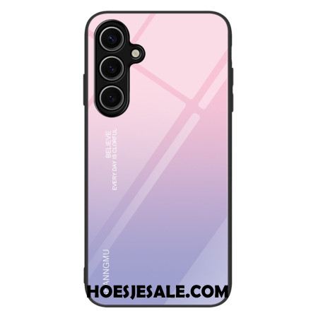 Cover Hoesje Samsung Galaxy S25 5g Telefoonhoesje Roze En Paarse Kleurovergang Gehard Glas