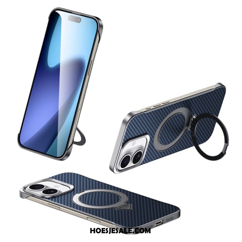 Cover Hoesje iPhone 17 Telefoonhoesje Compatibel Met Magsafe Leerlook Met Standaard