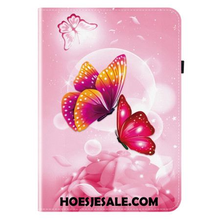 Cover Voor Samsung Galaxy Tab S11 Roze Vlinders