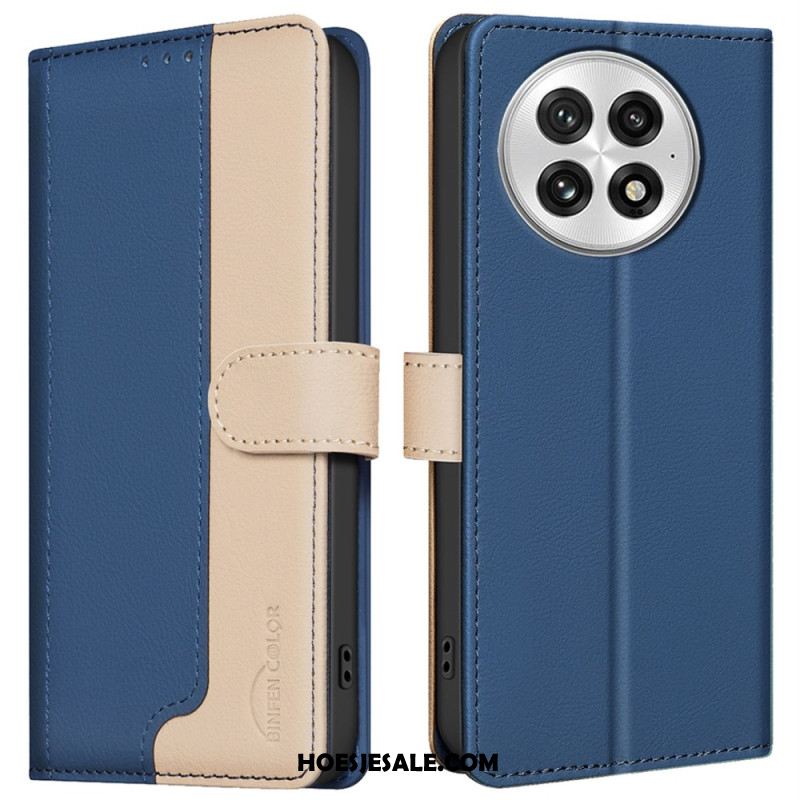 Flip Case Leren Oneplus 13 Tweekleurig Met Rfid-blokkering Binfen Color