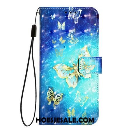 Flip Case Leren Oneplus Nord 4 Gouden Vlinders