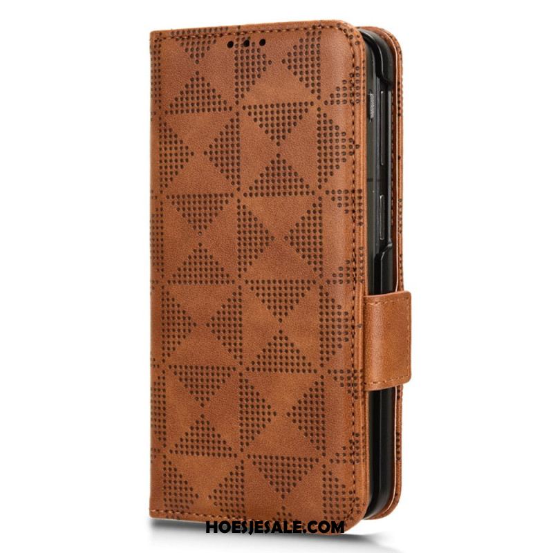 Flip Case Leren Oppo Find N3 Driehoekspatroon