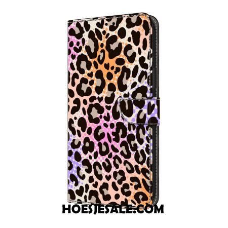 Flip Case Leren Samsung Galaxy A17 4g / 5g Kleurrijk Luipaardpatroon