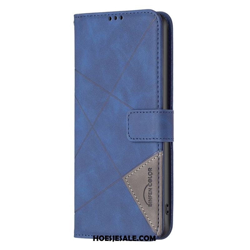 Flip Case Leren Samsung Galaxy S25 5g Edge Geometrisch Patroon Binfen Color