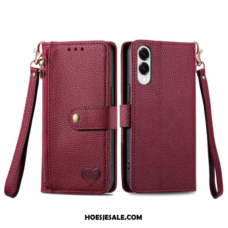 Flip Case Leren Samsung Galaxy S25 5g Edge Rfid-hartontwerp