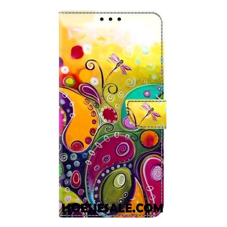 Flip Case Leren Samsung Galaxy S25 Plus 5g Kleurrijk Bloemenpatroon