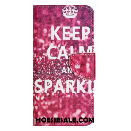 Flip Case Leren Samsung Galaxy S26 Blijf Kalm En Sprankel