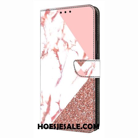 Flip Case Leren Samsung Galaxy S26 Plus Driehoekig Marmerpatroon