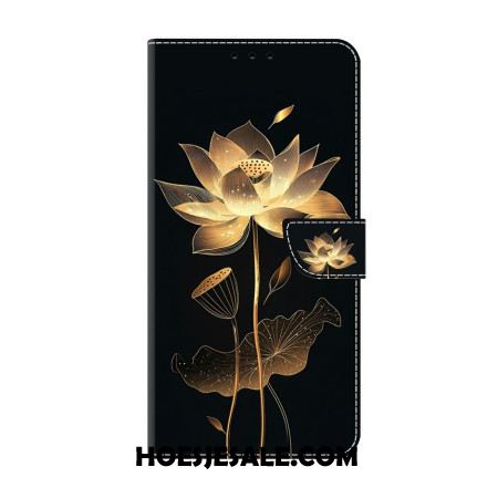 Flip Case Leren Samsung Galaxy S26 Plus Gouden Lotus