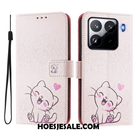 Flip Case Leren Xiaomi 15 Pro Katje