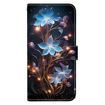 Flip Case Leren Xiaomi 15t Blauw Bloemenpatroon