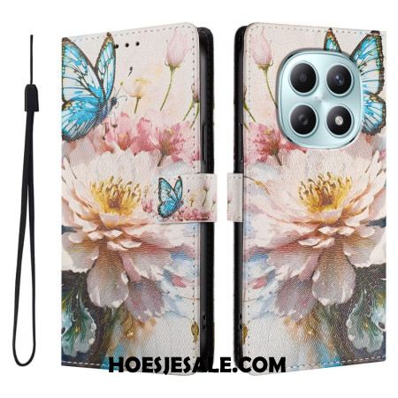 Flip Case Leren Xiaomi Redmi Note 15 5g Vlinder En Bloemen