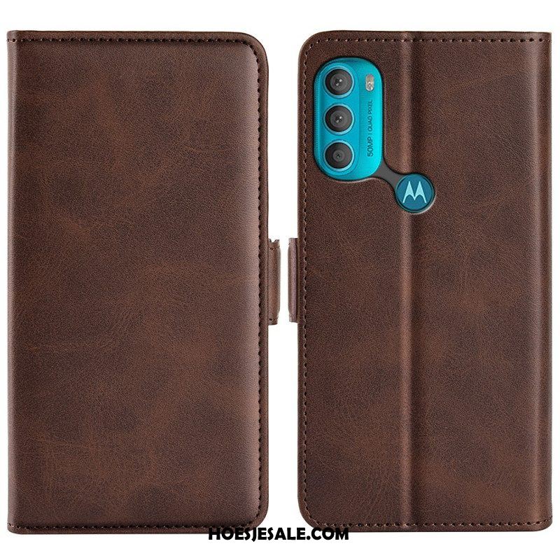 Flip Case voor Moto G71 5G Folio-hoesje Dubbele Klep