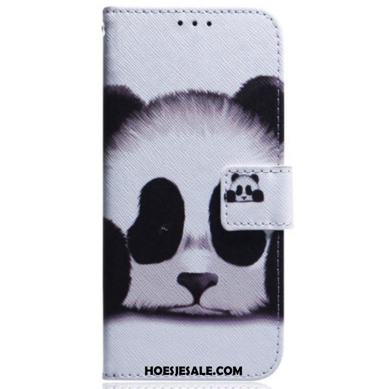 Flip Case voor Moto G73 5G Met Ketting Strakke Panda