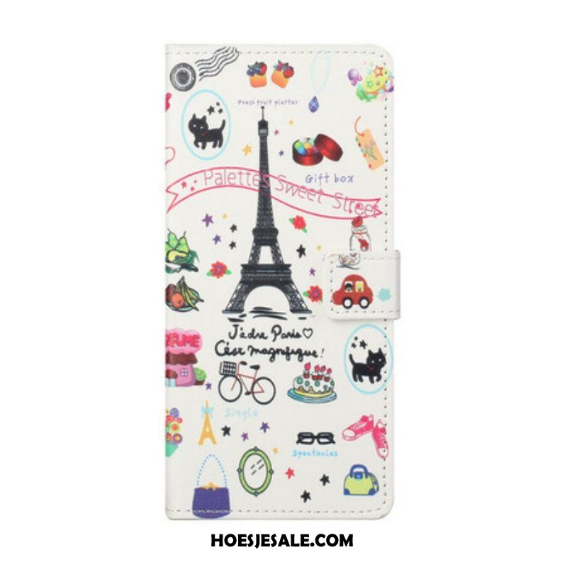 Flip Case voor OnePlus Nord 2 5G Ik Hou Van Parijs