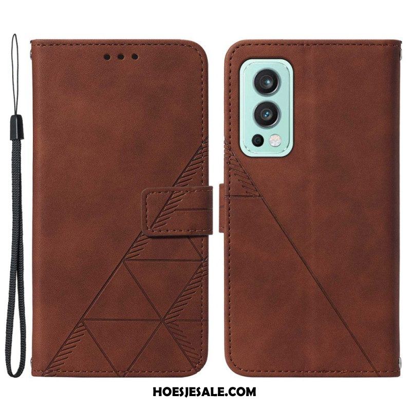 Flip Case voor OnePlus Nord 2 5G Piramide Leereffect