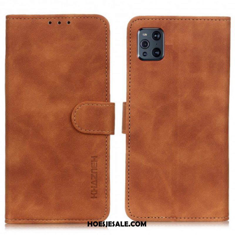 Flip Case voor Oppo Find X3 Pro Mat Vintage Leereffect Khazneh