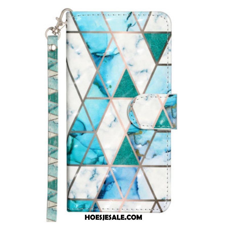 Flip Case voor Samsung Galaxy A14 / A14 5G Met Ketting Imitatie Lakleer