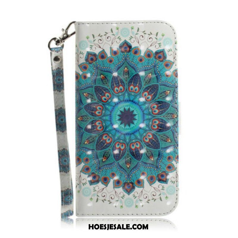 Flip Case voor Samsung Galaxy A42 5G Met Ketting Meesterlijke Mandala Met Riem