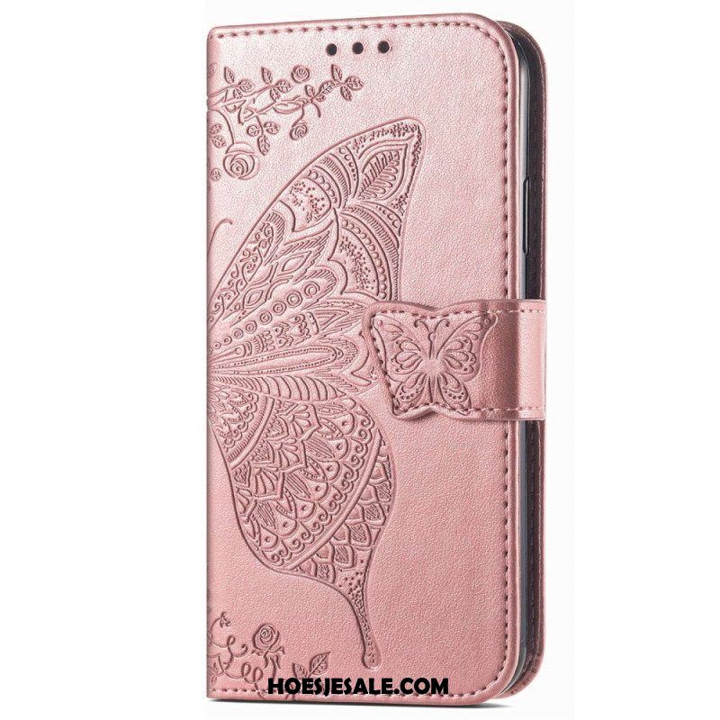 Flip Case voor Samsung Galaxy M13 Barokke Vlinder