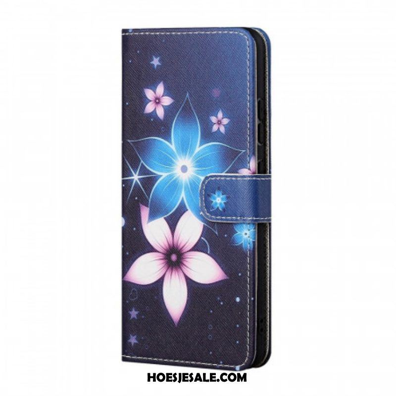 Flip Case voor Samsung Galaxy M23 5G Maan Bloemen