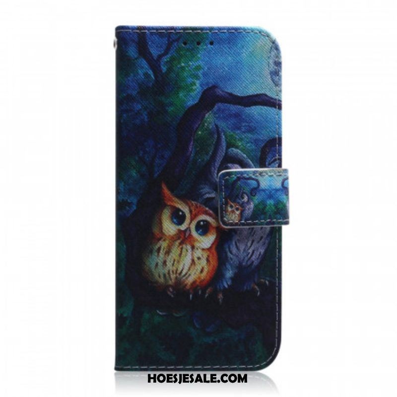 Flip Case voor Samsung Galaxy M52 5G Mysterieuze Uilen