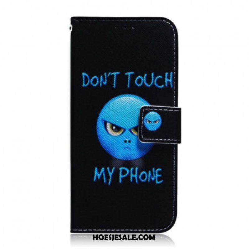 Flip Case voor Samsung Galaxy M52 5G Raak Mijn Telefoon Blauw Niet Aan