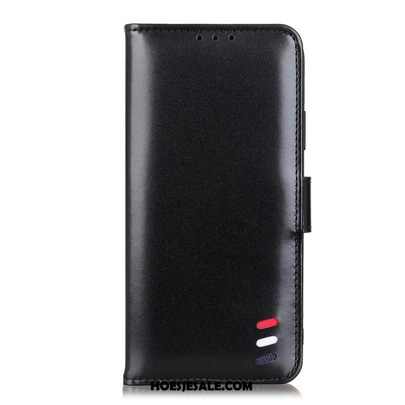 Flip Case voor Samsung Galaxy S22 Plus 5G Driekleurig Leereffect