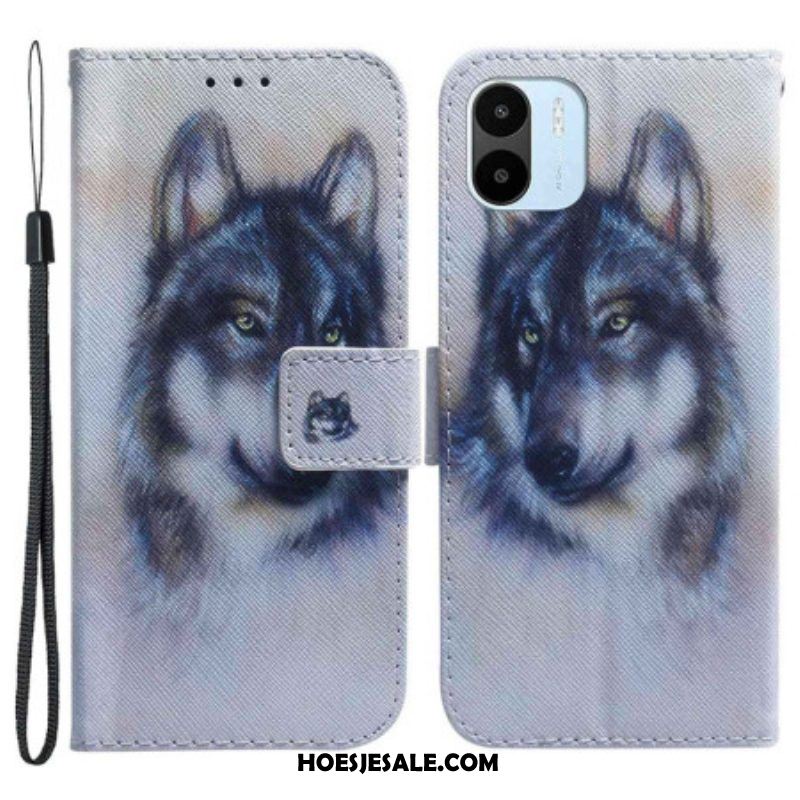 Flip Case voor Xiaomi Redmi A1 Aquarel Wolf