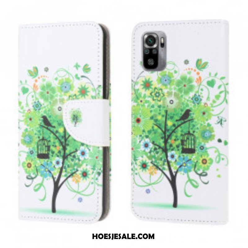 Flip Case voor Xiaomi Redmi Note 10 / 10S Groene Boom