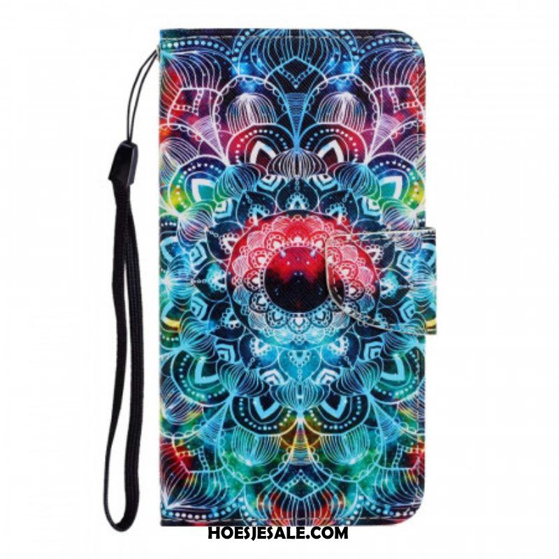 Flip Case voor Xiaomi Redmi Note 11 Pro Plus 5G Met Ketting Flitsende Strappy Mandala