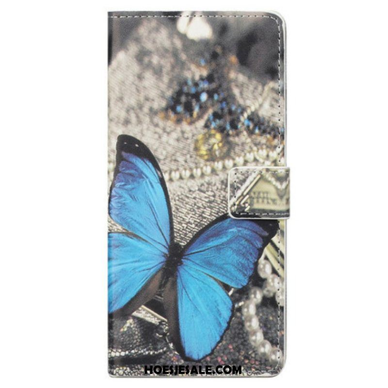 Flip Case voor iPhone 13 Pro Max Blauwe Vlinder
