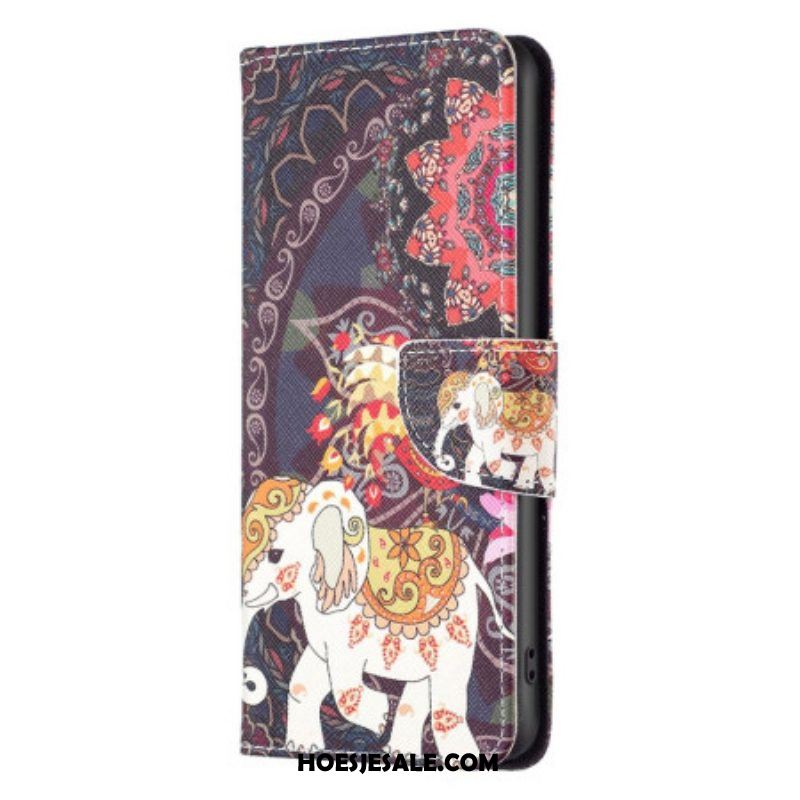 Flip Case voor iPhone 14 Pro Indische Olifant