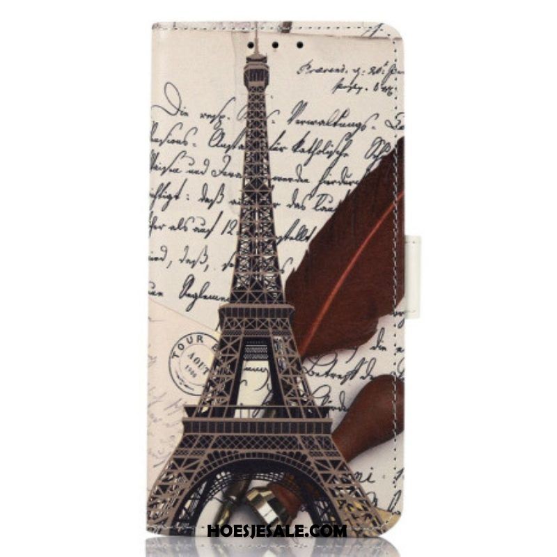 Flip Case voor iPhone 14 Pro Max Dichters Eiffeltoren