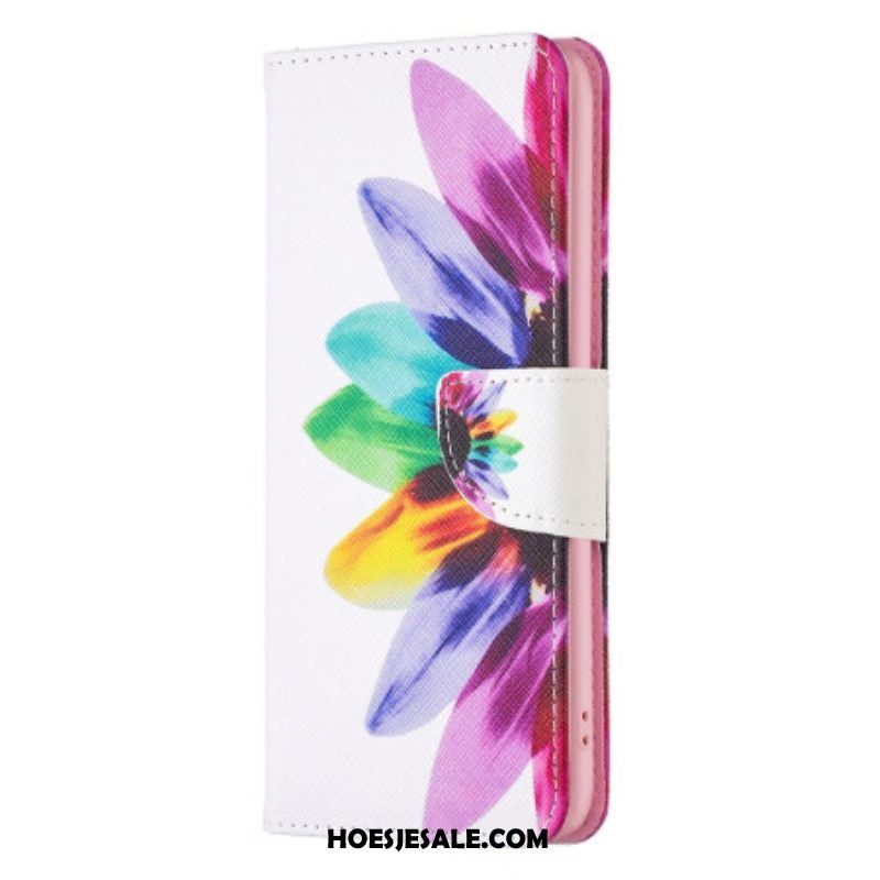 Flip Case voor iPhone 15 Waterverfbloem