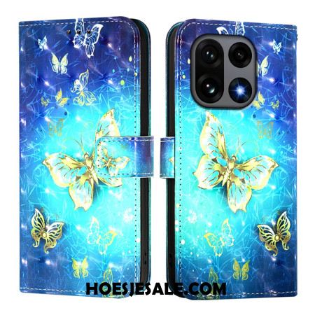 Folio-hoesje Oneplus 15 Telefoonhoesje Gouden Vlinders