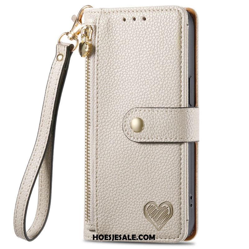 Folio-hoesje Oneplus Nord 4 Telefoonhoesje Portemonnee Met Hartvormige Rfid-blokkering