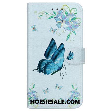 Folio-hoesje Oppo Reno 13 Pro 5g Telefoonhoesje Blauwe Vlinders En Bloemen
