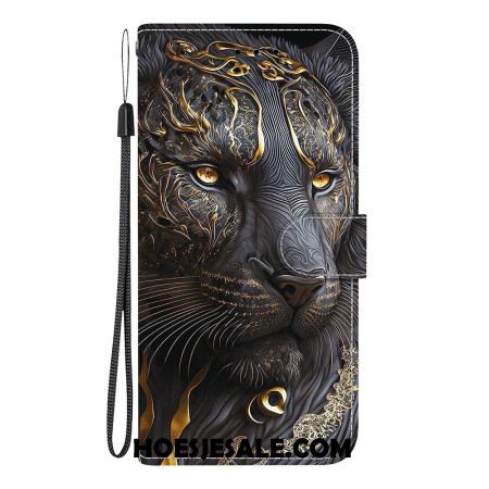 Folio-hoesje Samsung Galaxy A17 4g / 5g Gouden En Zwarte Leeuw