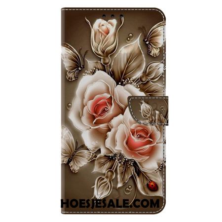 Folio-hoesje Samsung Galaxy A17 4g / 5g Telefoonhoesje Bruine Rozen