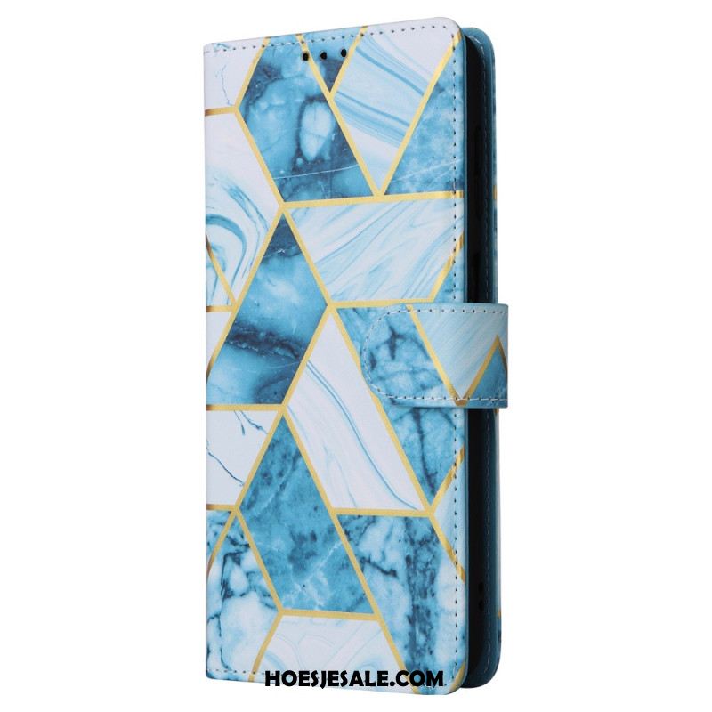 Folio-hoesje Samsung Galaxy A17 4g / 5g Telefoonhoesje Marmerontwerp Met Koord