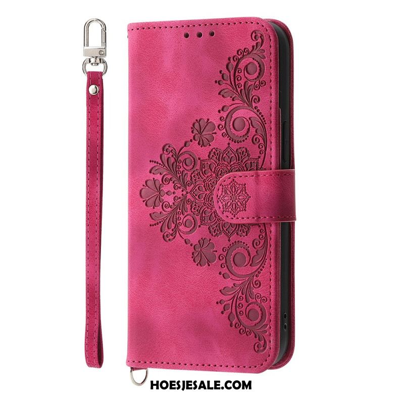 Folio-hoesje Samsung Galaxy A17 4g / 5g Telefoonhoesje Portemonnee Met Kant En Suède-effect