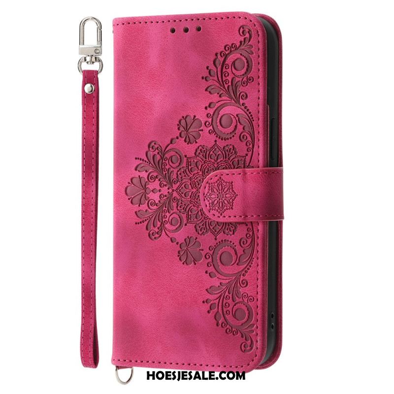 Folio-hoesje Samsung Galaxy S25 5g Telefoonhoesje Bandje Met Kantdesign