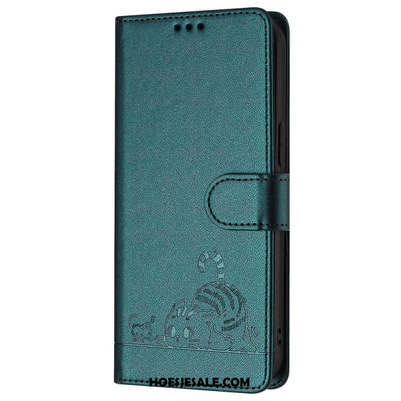 Folio-hoesje Samsung Galaxy S25 5g Telefoonhoesje Rfid-bescherming Kattenscène