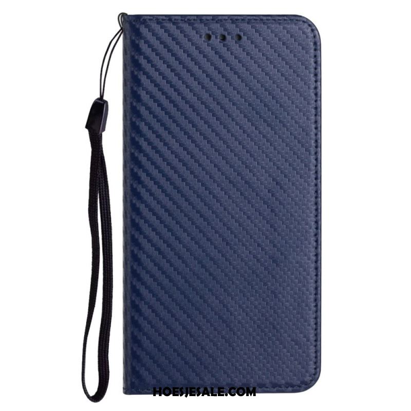 Folio-hoesje Samsung Galaxy S25 Ultra 5g Koolstofvezel Met Bandje