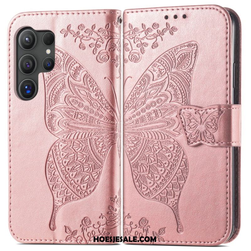 Folio-hoesje Samsung Galaxy S25 Ultra 5g Telefoonhoesje Barokke Vlinder