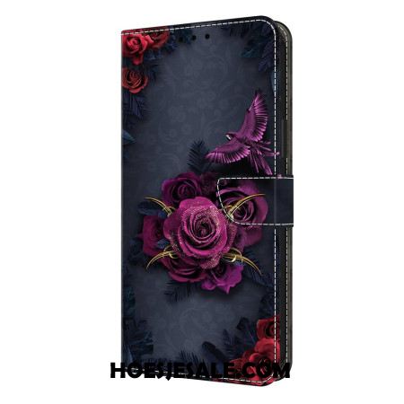 Folio-hoesje Samsung Galaxy S26 Plus Telefoonhoesje Lichtgevende Paarse Bloemen