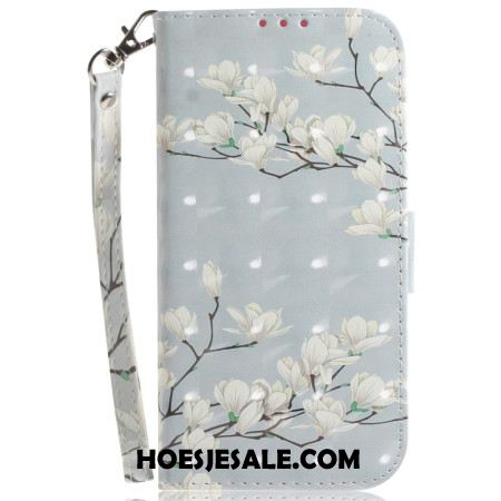 Folio-hoesje Samsung Galaxy S26 Telefoonhoesje Magnolia's Met Bandjes